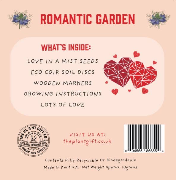 Romantic Garden. Eco Mini Plant Grow Kit